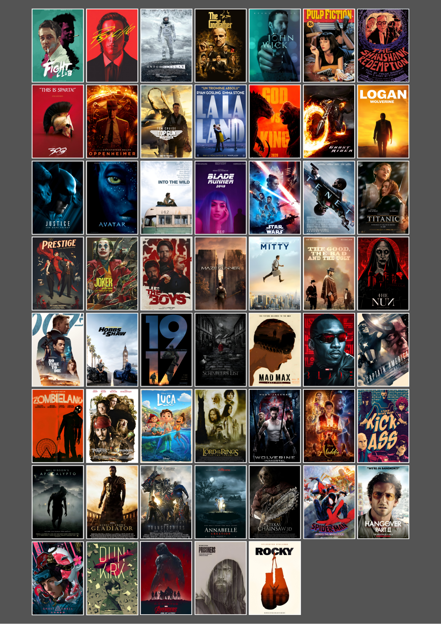 54 Epic Movie Collage Set