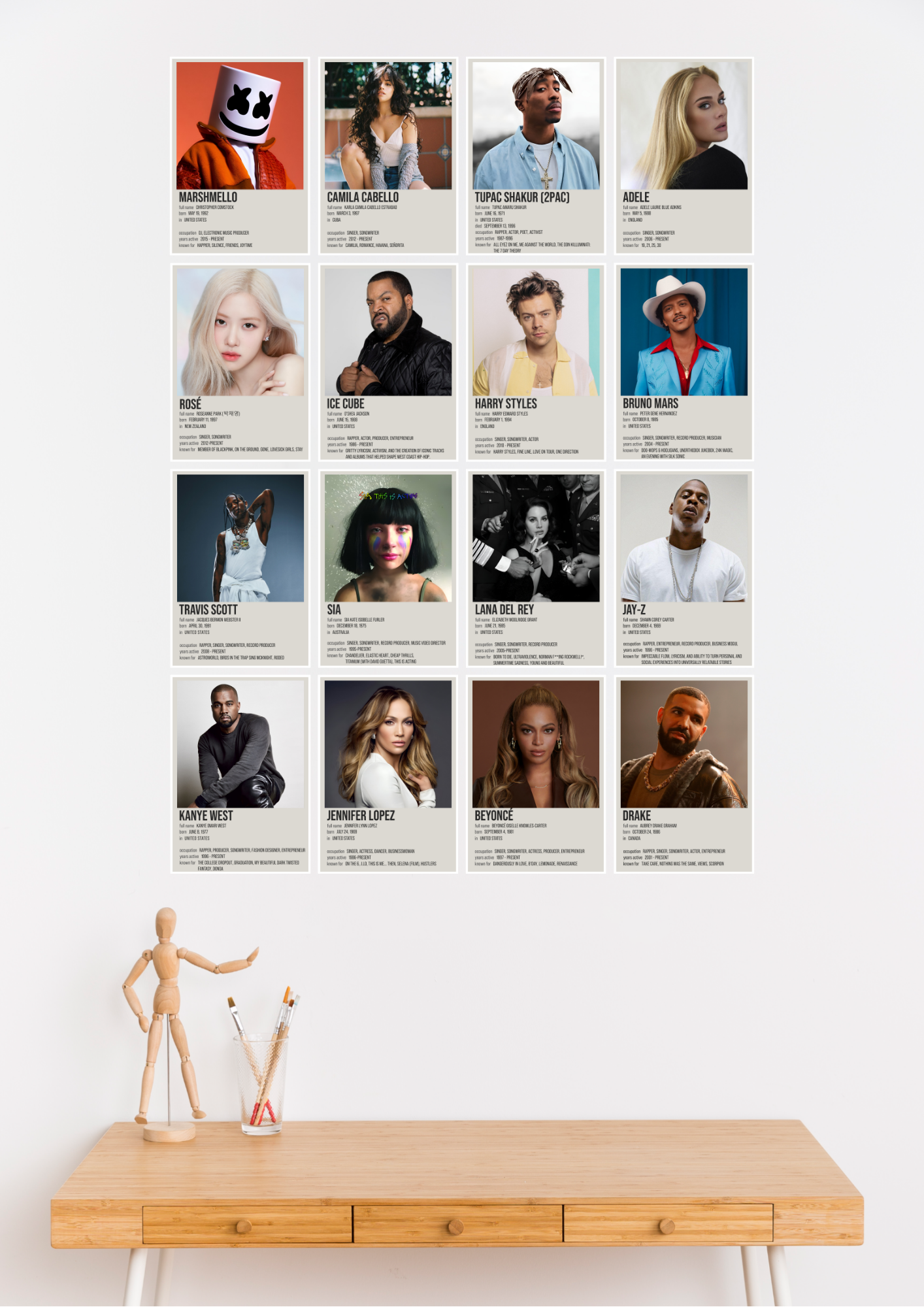16 Epic Musician & Singer Collage Set