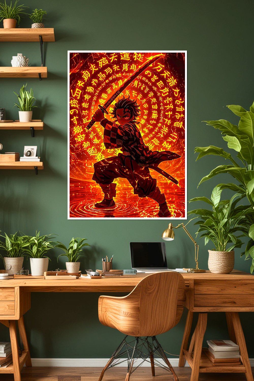 Tanjiro Fire Breathing | Demon Slayer | Anime Poster