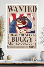 One Piece | Buggy the Clown | Wanted Poster | Anime Poster