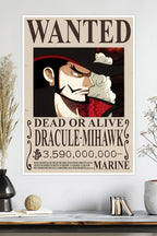 One Piece | Dracule Mihawk | Wanted Poster | Anime Poster