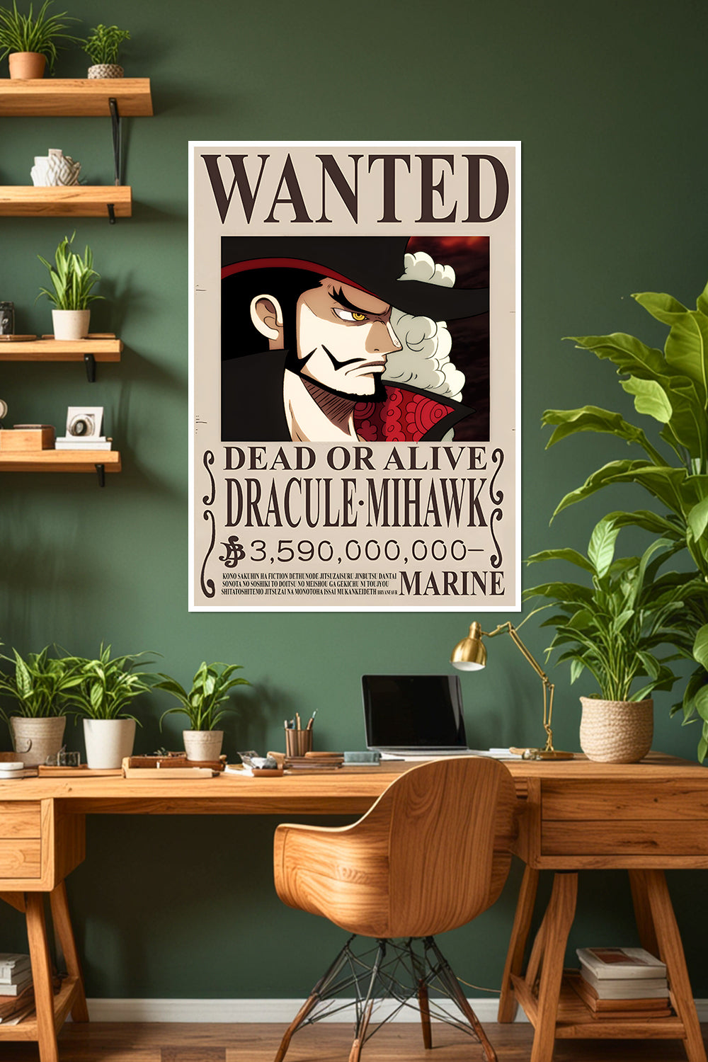 One Piece | Dracule Mihawk | Wanted Poster | Anime Poster