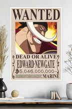 One Piece | Edward Newgate (Whitebeard) | Wanted Poster | Anime Poster