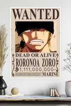 One Piece | Roronoa Zoro | Wanted Poster | Anime Poster