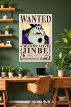 One Piece | Jinbe | Wanted Poster | Anime Poster
