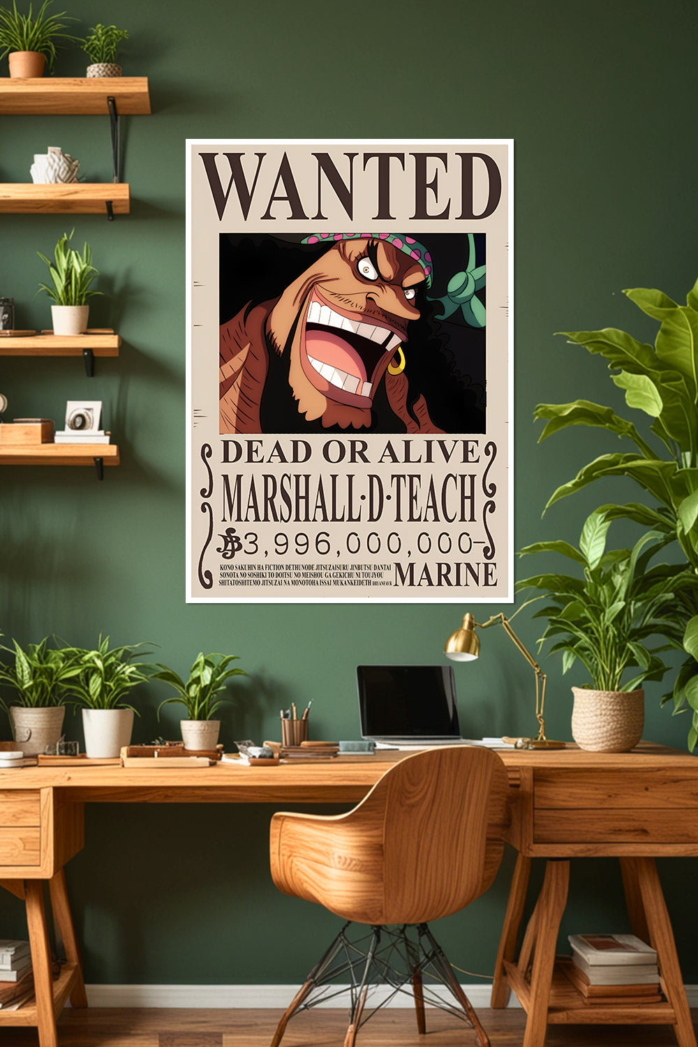 One Piece | Marshall D. Teach | Wanted Poster | Anime Poster